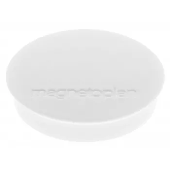 magnetoplan Discofix Runder Magnet Standard, Weiß, Vollkern-Ferrit, Haftkraft 0,7 kg (1664200)