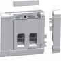 Hager GSETDM032LAN Datenanschluss-Installationsset, 2x RJ45, Cat.6A, geschirmt, Aluminium-Frontplatte, Typ 03