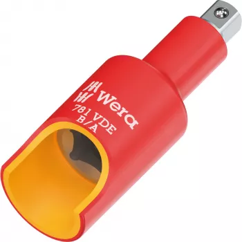 Wera 781 B/A VDE isolierter Adapter, 3/8 Zoll Vierkantantrieb auf 1/4 Zoll Sechskant, mechanische Verriegelung 05024692001