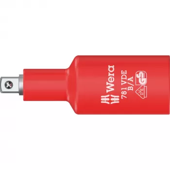 Wera 781 B/A VDE isolierter Adapter, 3/8 Zoll Vierkantantrieb auf 1/4 Zoll Sechskant, mechanische Verriegelung 05024692001