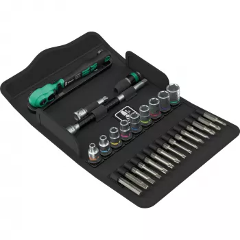 Wera 8100 SA 15 Zyklop Umschaltknarre 1/4 inch Antrieb mit schwenkbarem Kopf und Kraftform Griff 05005542001