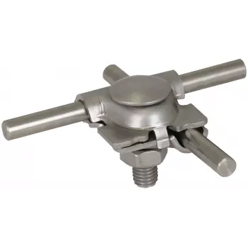 DEHN MV Klemme Edelstahl V4A für Runddraht 8-10 mm Flachrundkopfschraube (391070)