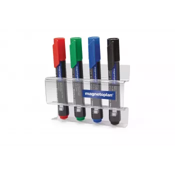 magnetoplan Markerhalter Acryl, magnetisch, für 4 Boardmarker, transparent (16712)