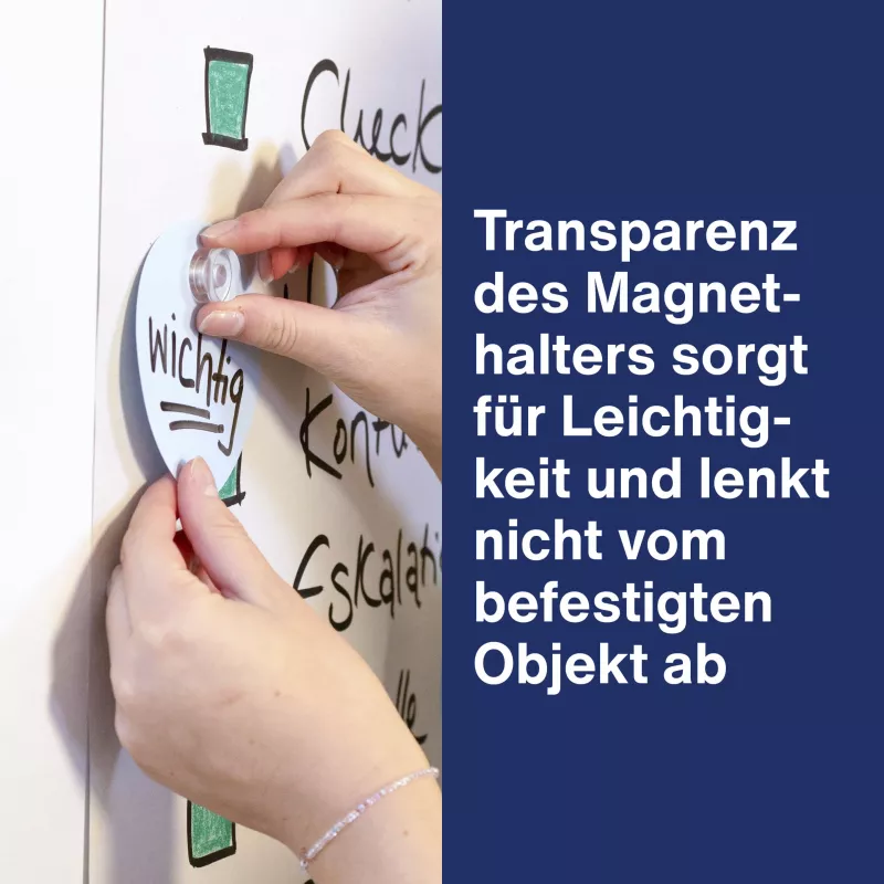 MAGNETOPLAN HOLTZ magnetoplan Design Magnete, 25 mm, 6er-Pack Neodym-Magnete mit transparentem Acrylgriff, poliert (1680025)