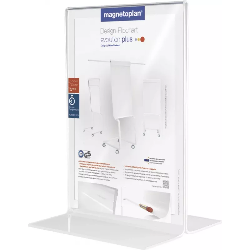 MAGNETOPLAN HOLTZ Acryl-Tischaufsteller DIN A3 Hochformat Kristallklar Doppelseitig 297 x 420 mm (43115)