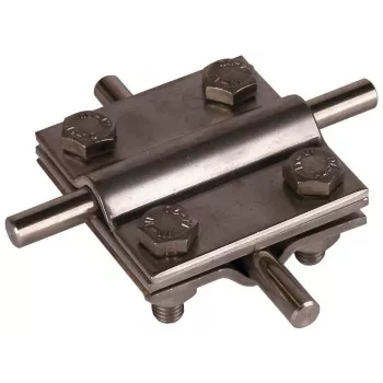 DEHN 319209 Kreuzverbinder mit Zwischenplatte, Edelstahl V4A