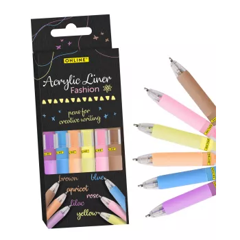 ONLINE Fashion Acrylmarker verschiedene Farben 1,0 mm, 6 Stück (18632/6)