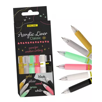 ONLINE® Classic Acrylmarker-Set 1,0 mm, 6 verschiedene Farben (18631/6)