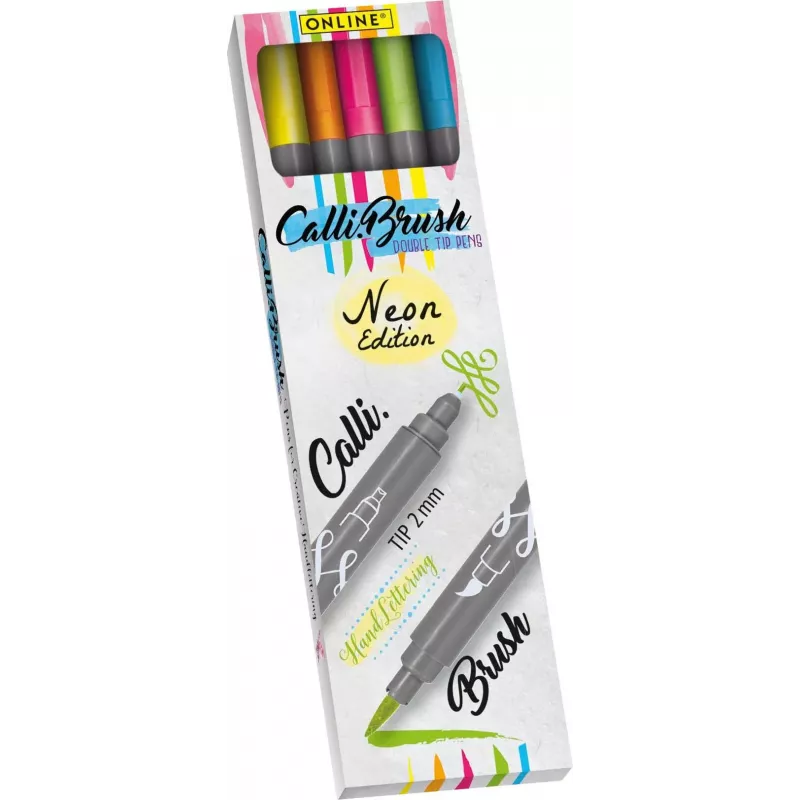 ONLINE USV 5 ONLINE Calli.Brush Doppel-Neon-Brush-Pens sortierte Farben (19078)