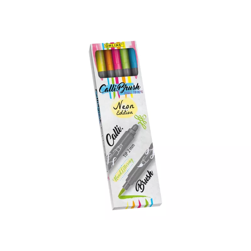 ONLINE USV 5 ONLINE Calli.Brush Doppel-Neon-Brush-Pens sortierte Farben (19078)