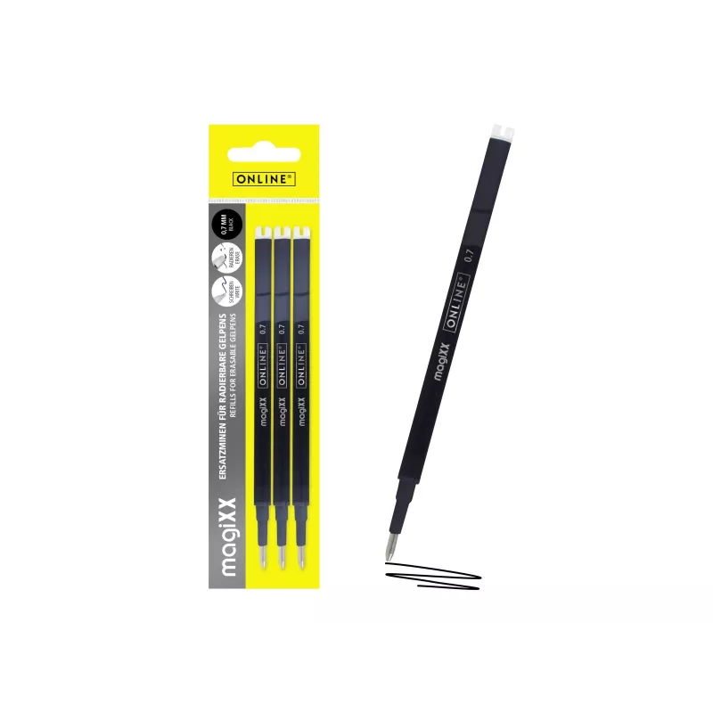 ONLINE magiXX Gelschreiber-Mine Schwarz 0,7 mm, 3er-Pack 40161/3