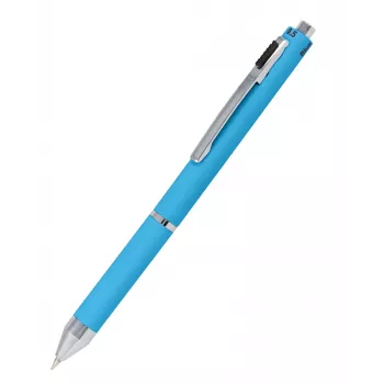 ONLINE SCHREIBGERÄTE 4-Farb-Kugelschreiber Multipen Blau (rote, blaue, schwarze, graue Tinte), 1 Stück 32072/3D