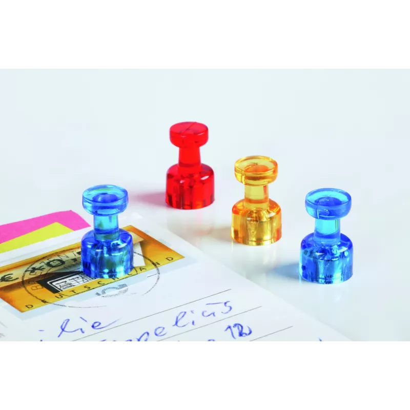 Magnetoplan Magnetischer Memo-Halter, Blau, 4 Stück, Hält bis zu 9 DIN A4 Blätter 1666114