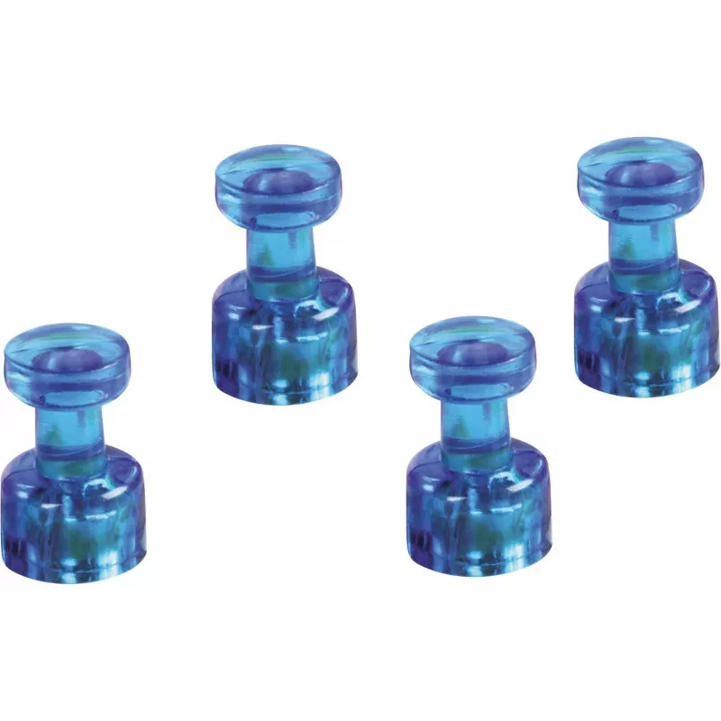 Magnetoplan Magnetischer Memo-Halter, Blau, 4 Stück, Hält bis zu 9 DIN A4 Blätter 1666114