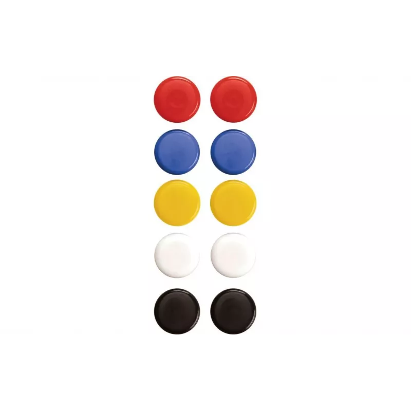 Magnetoplan Signalmagnete 20 mm, 10 Stück, verschiedene Farben (Rot, Blau, Gelb, Grün, Weiß) 16662