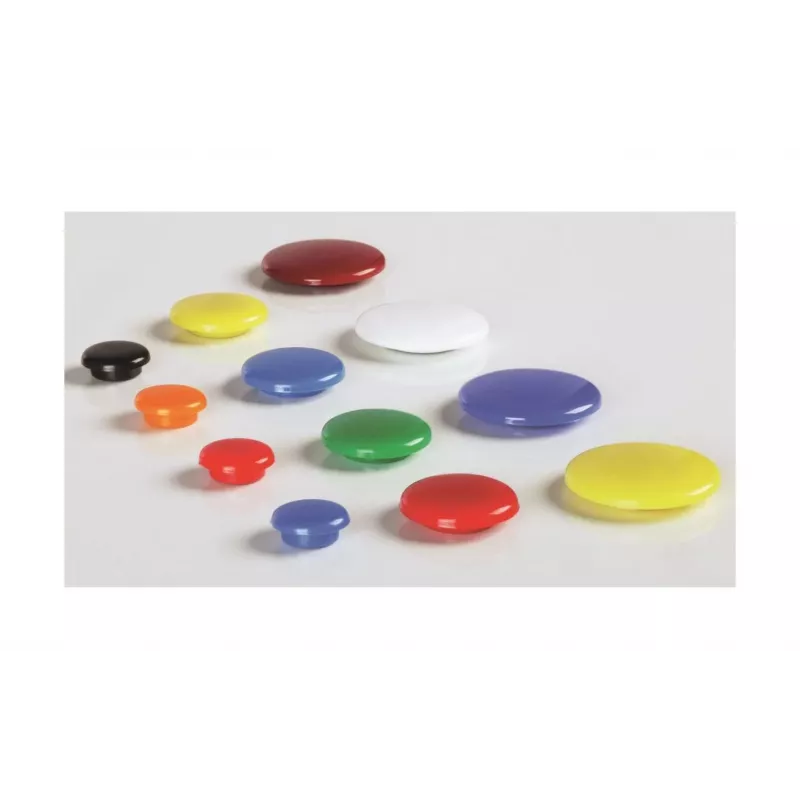 Magnetoplan Signalmagnete 20 mm, 10 Stück, verschiedene Farben (Rot, Blau, Gelb, Grün, Weiß) 16662