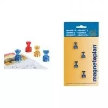 Magnetoplan Magnetischer Memo-Halter, Leuchtendes Transparentes Orange, 4er-Pack, Hält bis zu 9 A4-Blätter 1666144