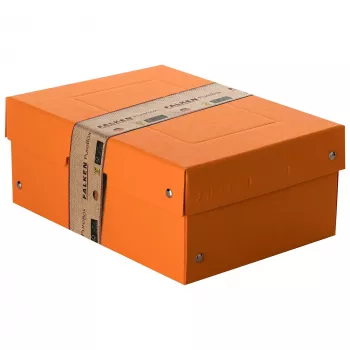 FALKEN PURE Aufbewahrungsbox 1250 Blatt Pastellorange 18,0 x 25,0 x 10,0 cm, 1 Stück (22001848000F)