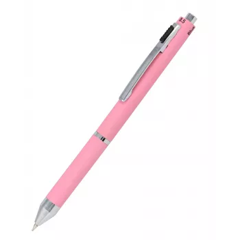 ONLINE 4-Farb-Kugelschreiber Multipen Rose, Rot/Blau/Schwarz/Grau 32075/3D