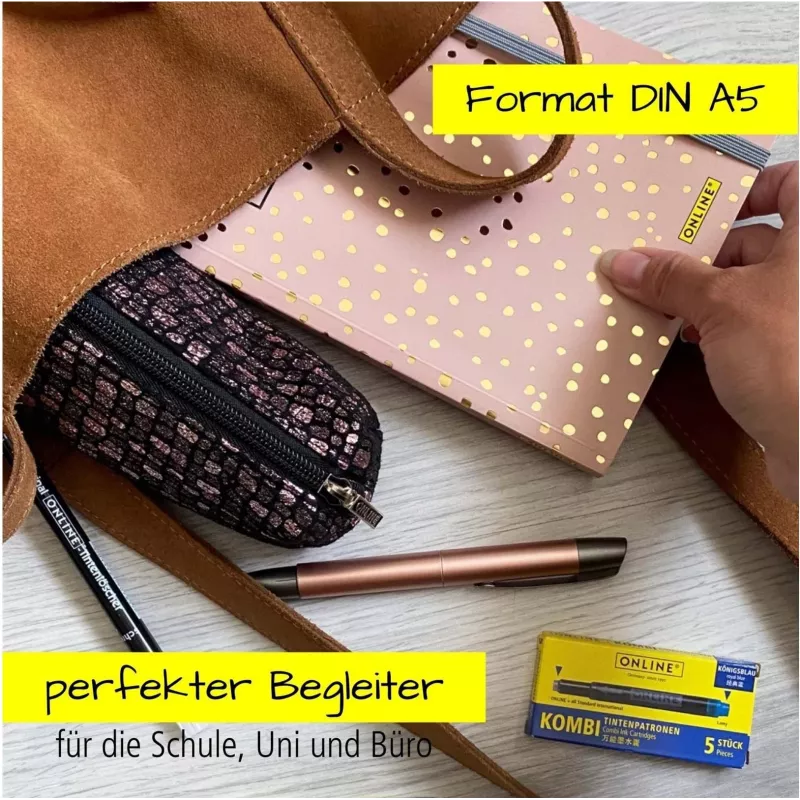 ONLINE Bullet Journal Spotlights Rose A5 Punktraster Softcover Mehrfarbig 70042