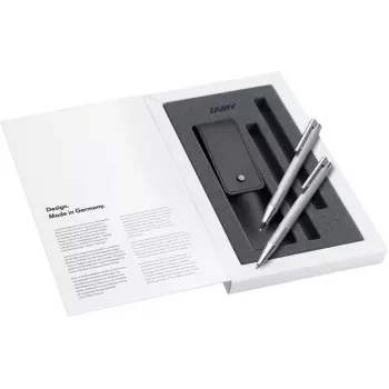 LAMY logo Brushed Black Schreibset – Kugelschreiber & Druckbleistift in Geschenkbox 1240662