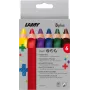 LAMY 3plus Buntstifte, 6er-Set, Ergonomisch Dreieckig, Extra Dicke Bruchfeste Mine, Verschiedene Farben 1222002
