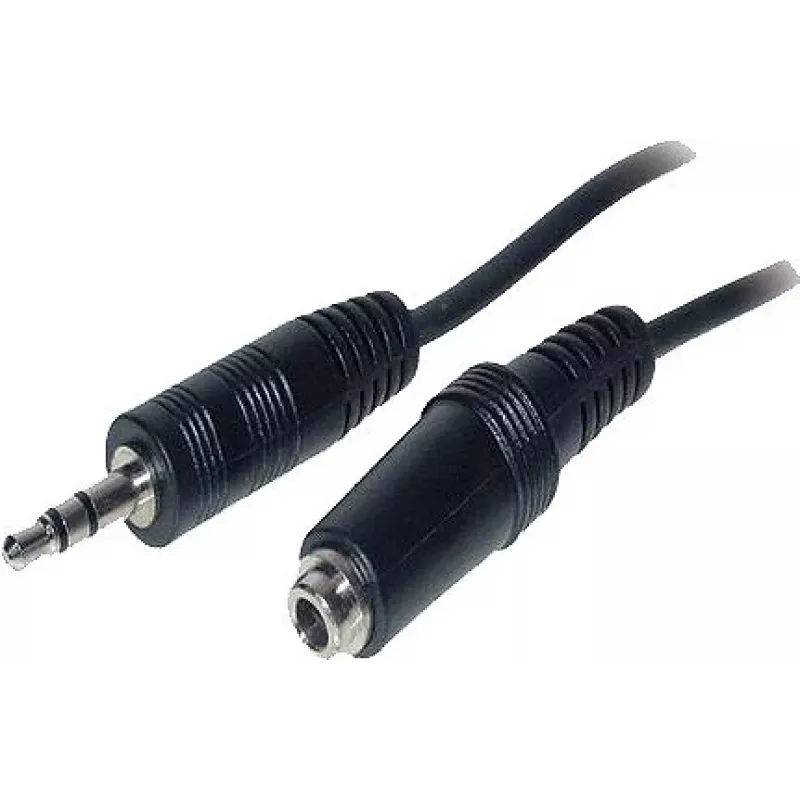 Good Connections AS-35V2 Audio-Verlängerungskabel 3,5mm Klinke Stecker auf Buchse 2m Schwarz