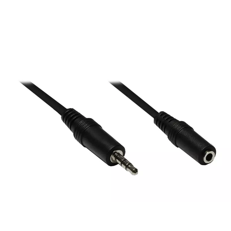 Good Connections AS-35V2 Audio-Verlängerungskabel 3,5mm Klinke Stecker auf Buchse 2m Schwarz