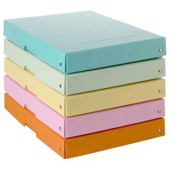 FALKEN PURE Aufbewahrungsbox 500 Blatt Pastell sortiert 24 x 32 x 4 cm, 5 Stück 22001952000F