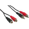 Good Connections 2x RCA Stecker auf 2x RCA Buchse Stereo-Audio-Verlängerungskabel, 1,5 m, Schwarz AS-2CV2