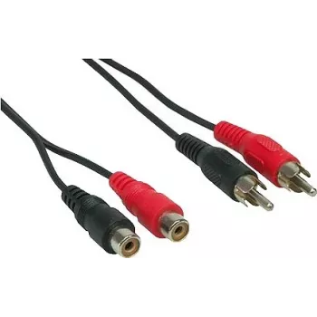 Good Connections 2x RCA Stecker auf 2x RCA Buchse Stereo-Audio-Verlängerungskabel, 1,5 m, Schwarz AS-2CV2