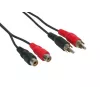 Good Connections 2x RCA Stecker auf 2x RCA Buchse Stereo-Audio-Verlängerungskabel, 1,5 m, Schwarz AS-2CV2