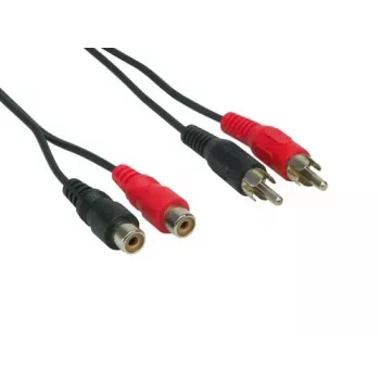 Good Connections 2x RCA Stecker auf 2x RCA Buchse Stereo-Audio-Verlängerungskabel, 1,5 m, Schwarz AS-2CV2