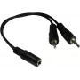 GoodConnections AD-35B2S Audio-Y-Adapter 3,5 mm Stereo-Buchse auf 2x RCA Mono-Stecker, 20 cm, vernickelt, Schwarz