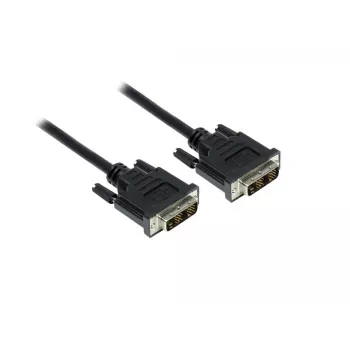 GoodConnections DVI-D Single Link Kabel 18+1 Stecker zu Stecker, 1,8m, Schwarz, Vergoldet, Doppelt Geschirmt, HDCP, 1920x1200 4310-DD2
