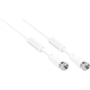 GoodConnections F-Type auf F-Type Koaxialkabel mit Ferritkern, 100% geschirmt, 2,5 m, Weiß (S-FP25W)