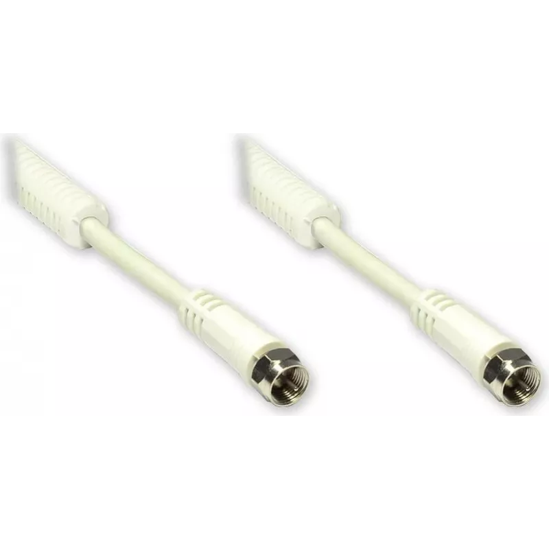 GoodConnections F-Type auf F-Type Koaxialkabel mit Ferritkern, 100% geschirmt, 2,5 m, Weiß (S-FP25W)