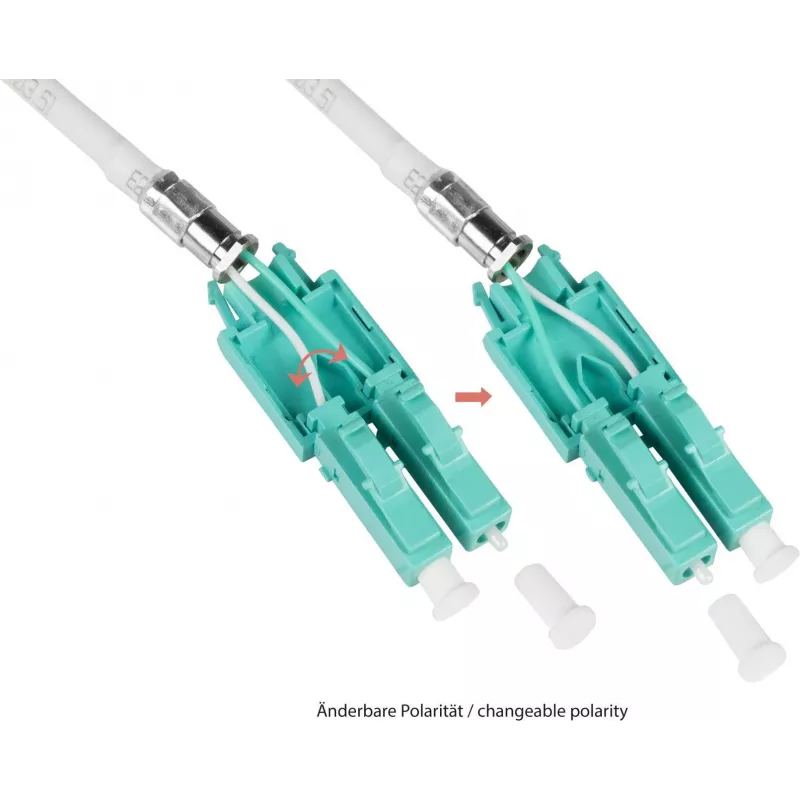 Good Connections OM3 Duplex Multimode LWL Patchkabel LC/LC Uniboot LSZH Aqua 15m (LW-U815LC3)