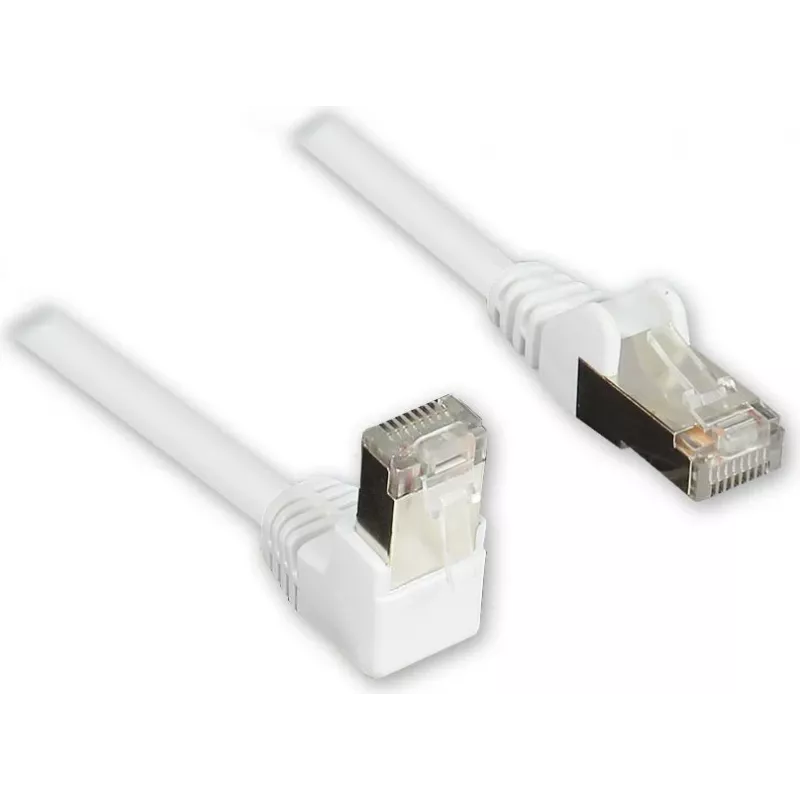 GoodConnections Cat. 5e F/UTP Patchkabel, 3m, Weiß, gewinkelt zu gerade RJ45 805W-030EWI