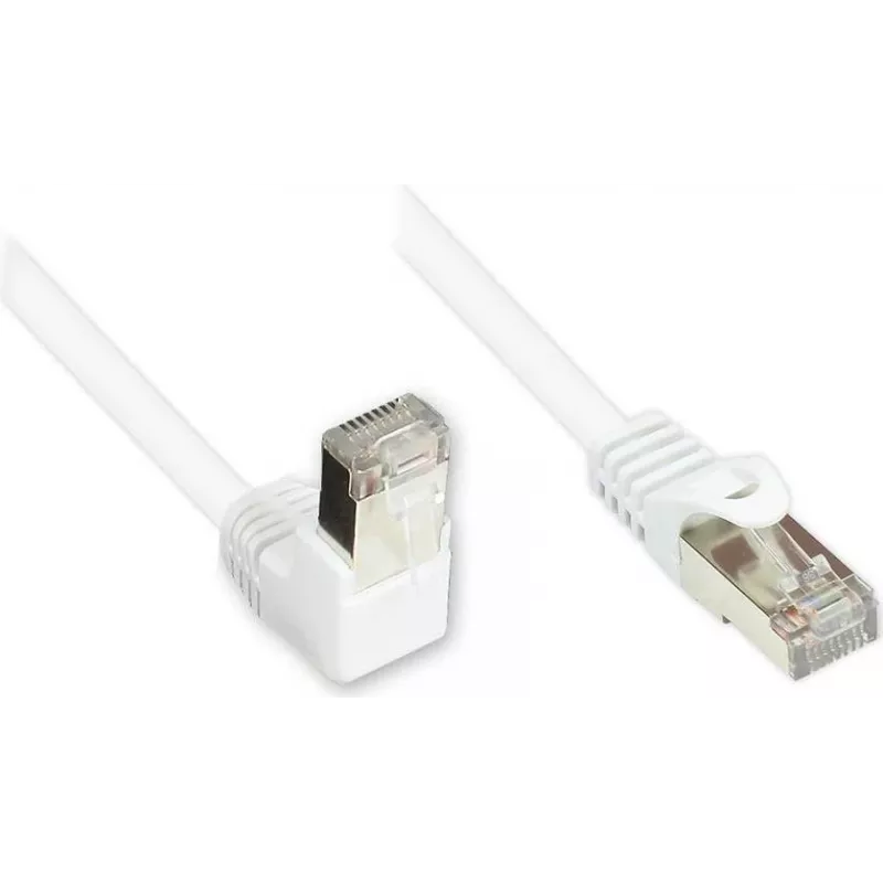 GoodConnections Cat. 5e F/UTP Patchkabel, 3m, Weiß, gewinkelt zu gerade RJ45 805W-030EWI
