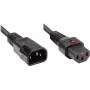 Good Connections Alcasa 1600-IEC10 Netzkabel C14 auf C13, Stecker/Buchse, gerade, 1 m, schwarz