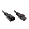 Good Connections Alcasa 1600-IEC10 Netzkabel C14 auf C13, Stecker/Buchse, gerade, 1 m, schwarz