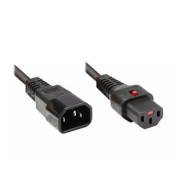 GoodConnections Alcasa C14/C13 Stromverlängerungskabel 1m Schwarz 10A 250V 1600-IEC10