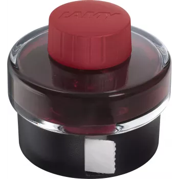 LAMY T 52 Füllfederhalter-Tintenglas, Sepia, 50 ml mit integriertem Tintensammlerbecken und stabilem Standfuß 1240232