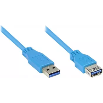 GoodConnections USB 3.0 Verlängerungskabel A Stecker auf A Buchse, Blau, 1 m (2711-B01)