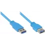 GoodConnections USB 3.0 Verlängerungskabel A Stecker auf A Buchse, Blau, 1 m (2711-B01)