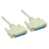 GoodConnections Nullmodem-Kabel, DB25 Buchse zu DB25 Buchse, 3m, vernickelt, doppelt geschirmt, Schwarz 4030-3