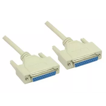 GoodConnections Nullmodem-Kabel, DB25 Buchse zu DB25 Buchse, 3m, vernickelt, doppelt geschirmt, Schwarz 4030-3