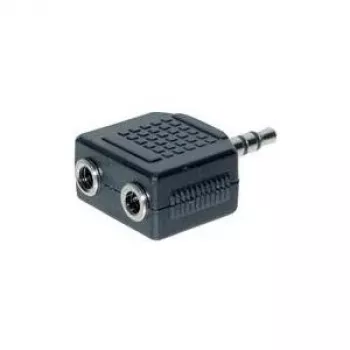 GoodConnections AD-352BU Audio-Y-Adapter-Kabel 3,5mm Stereo Stecker auf 2x 3,5mm Stereo Buchse 20cm Schwarz