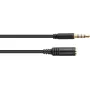 GoodConnections 3,5mm 4-poliges TRRS-Verlängerungskabel, Stecker auf Buchse, 2m, Schwarz AS-35V4B2